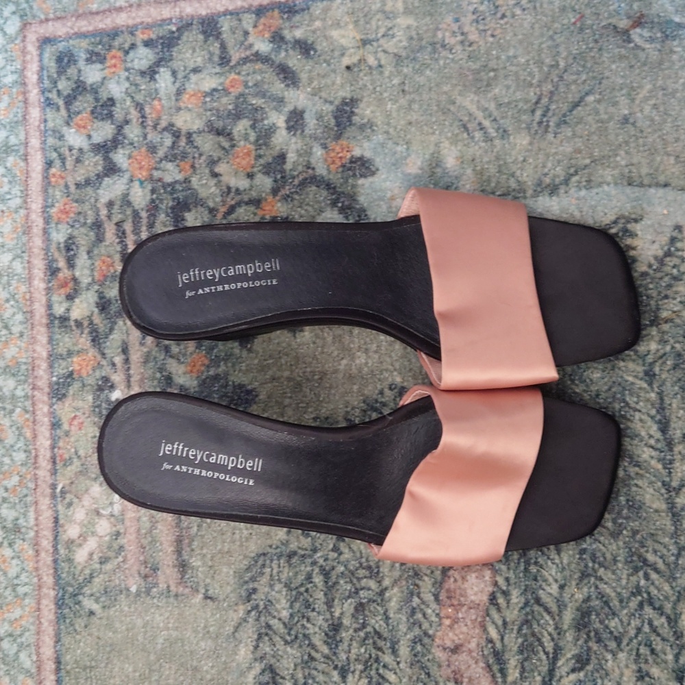 Jeffrey Campbell for anthropologie black and pink satin mule size 9 1/2 - Picture 4 of 4